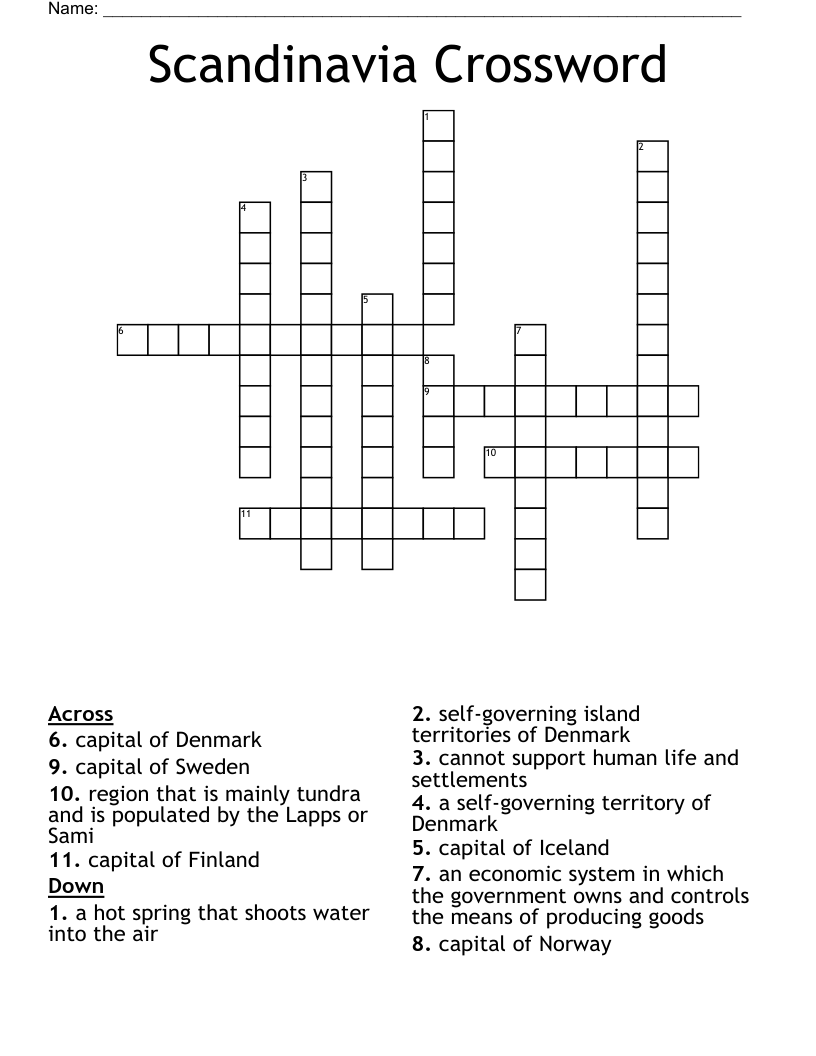 Scandinavia Crossword