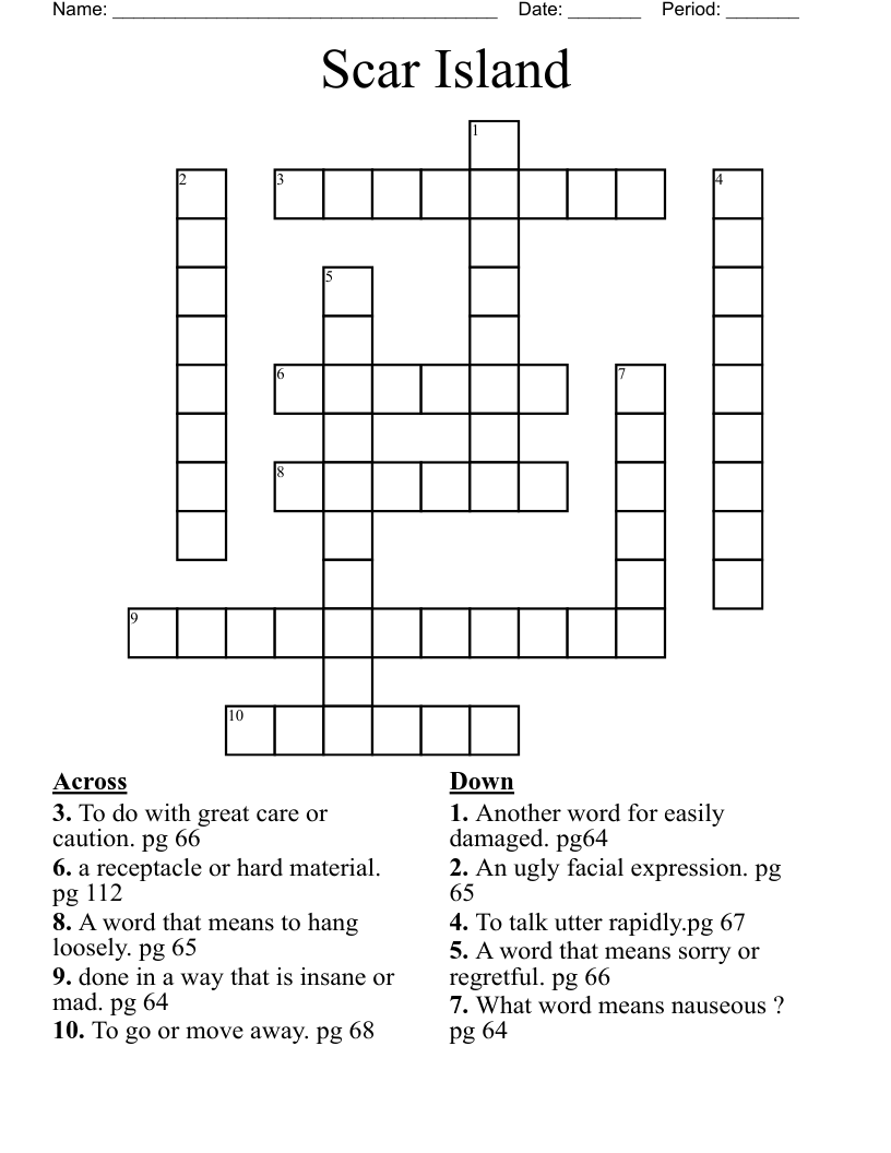 Scar Island  Crossword