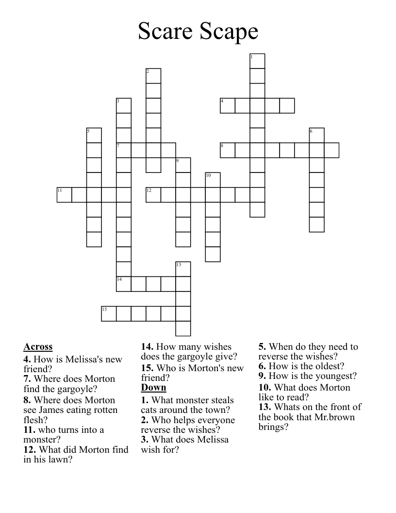 Scare Scape Crossword