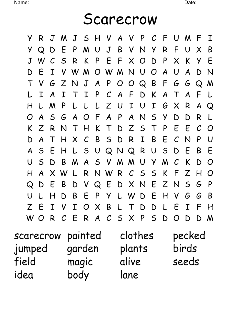 Scarecrow Word Search