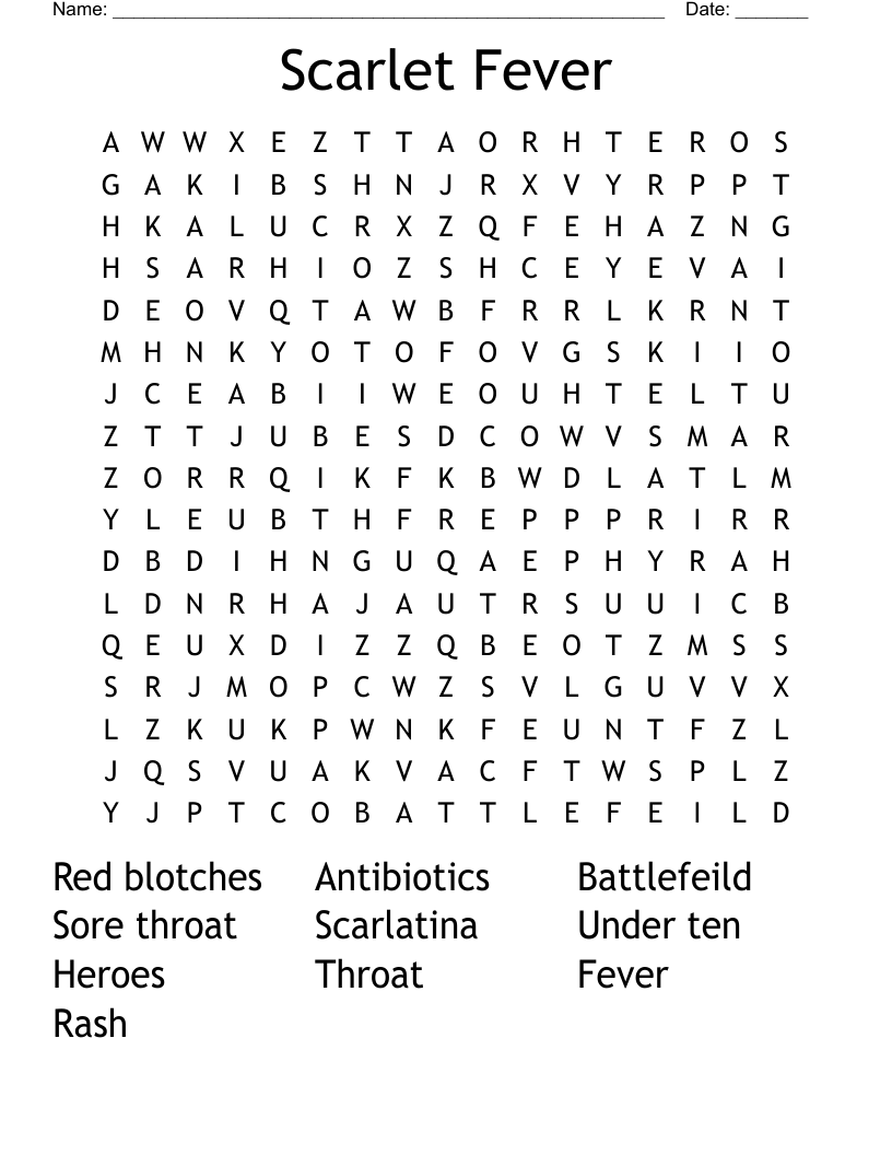Scarlet Fever Word Search