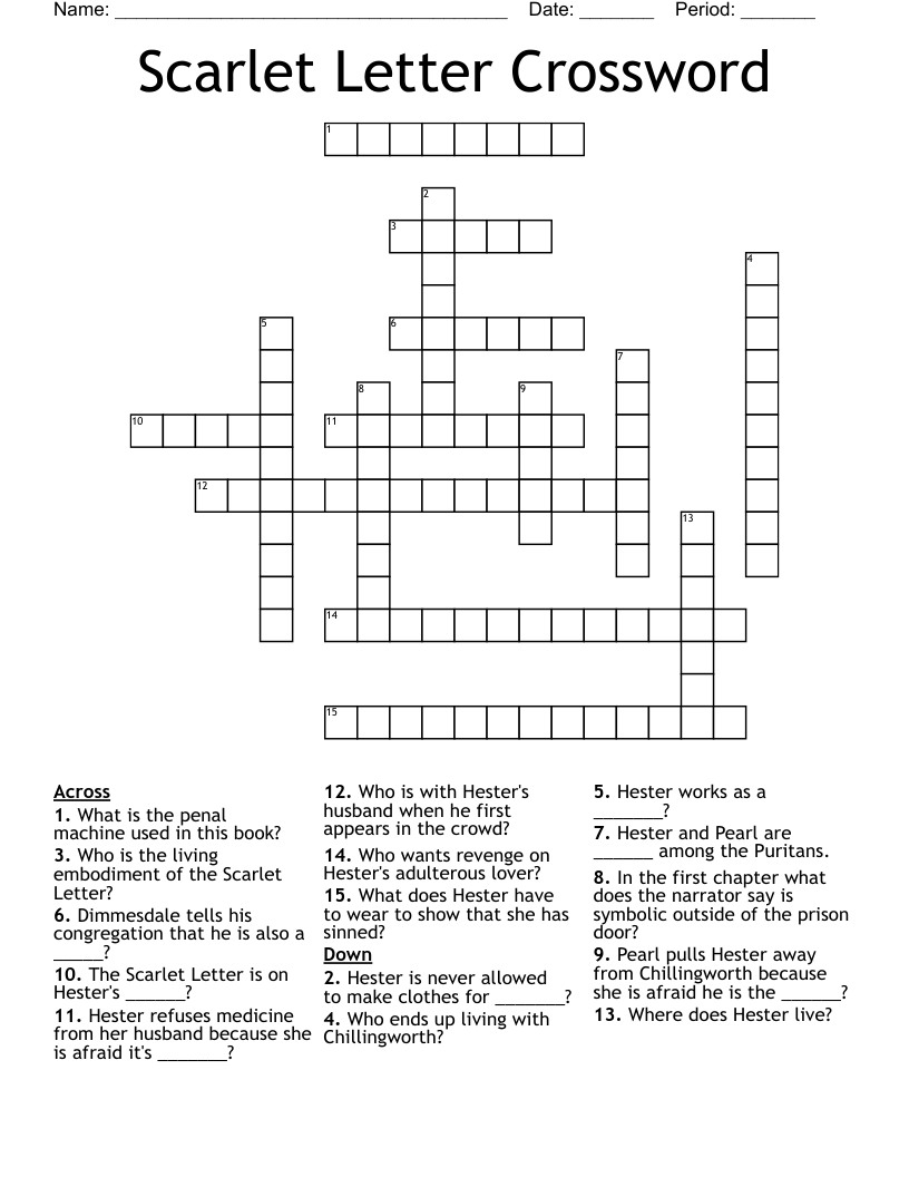 Scarlet Letter Crossword