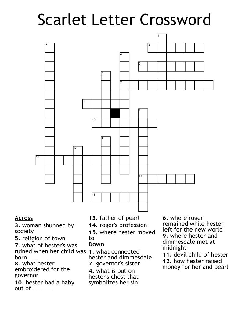Scarlet Letter Crossword