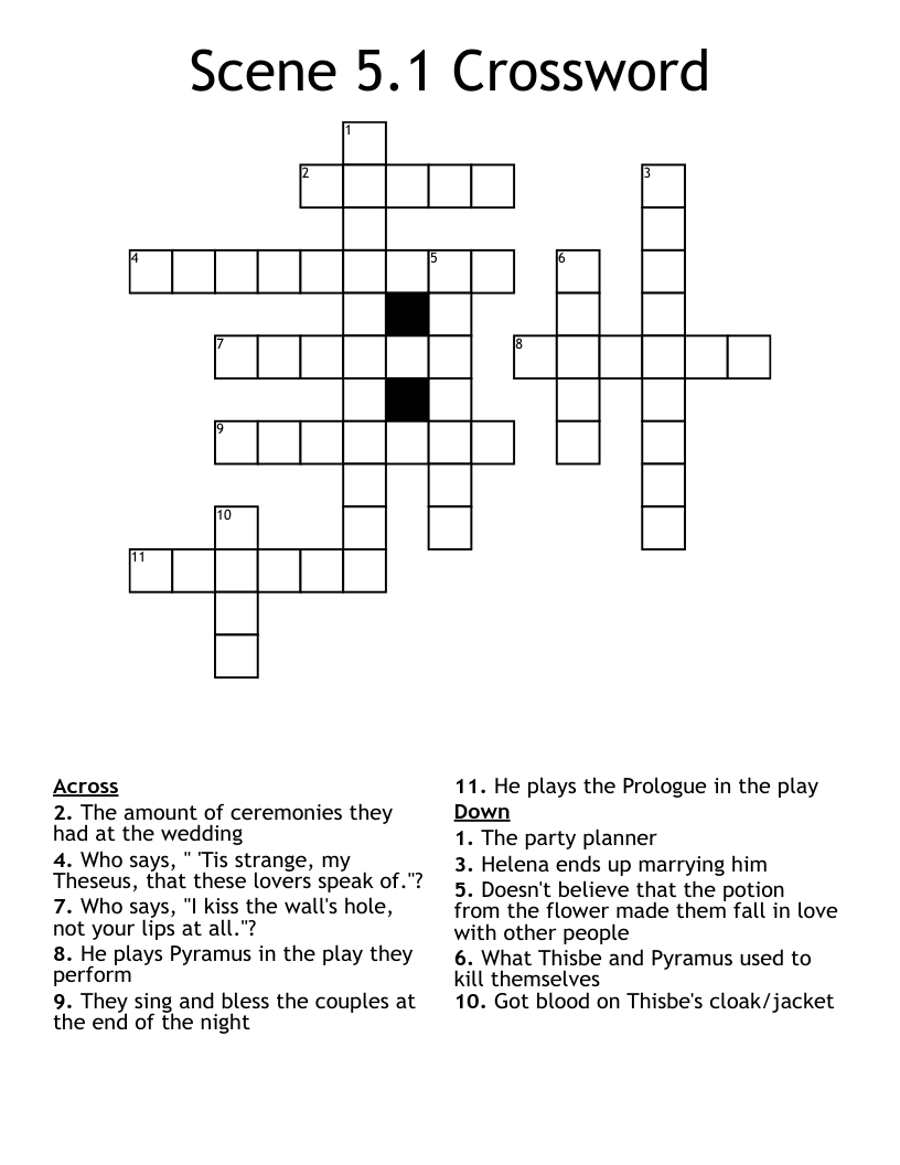 Scene 5.1 Crossword