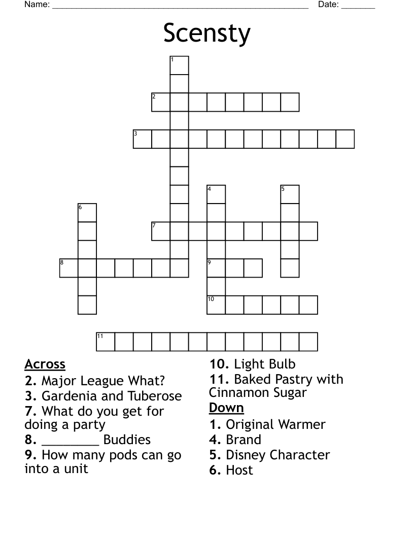 Scensty Crossword