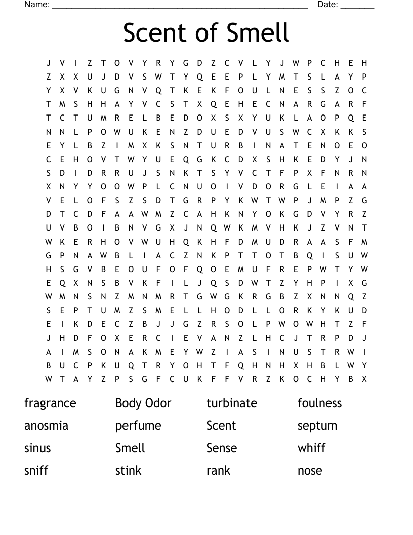 Scent of Smell Word Search