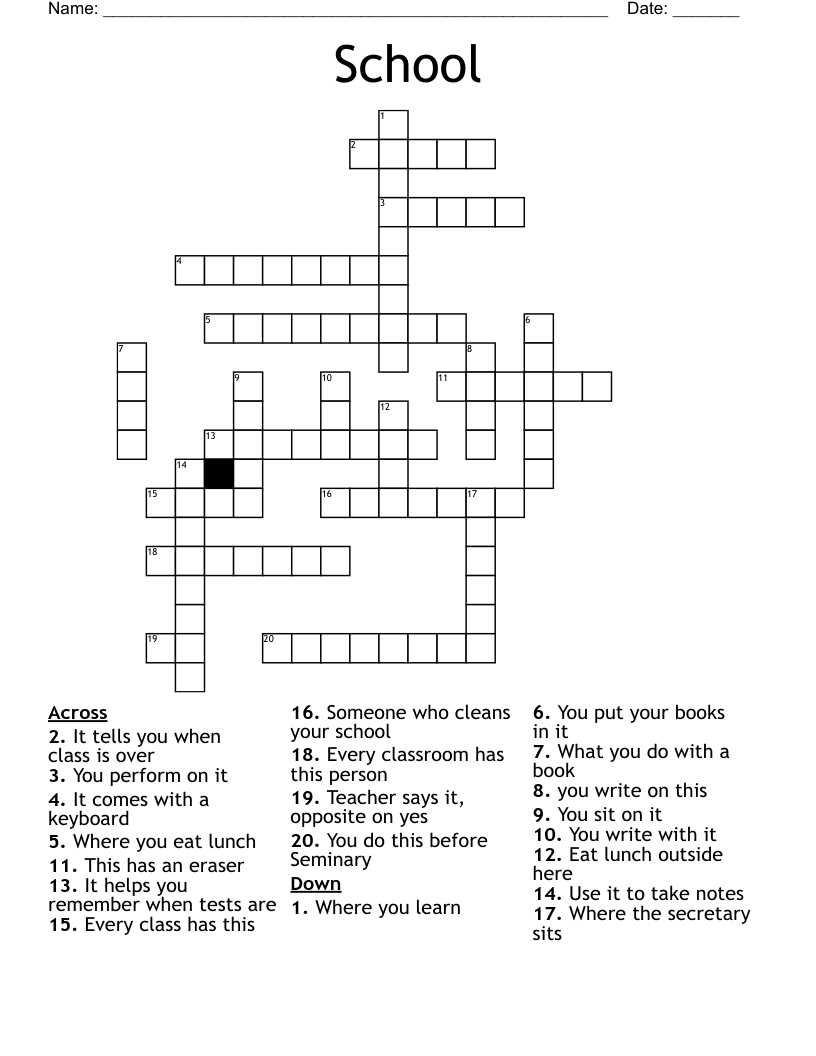 School Crossword
