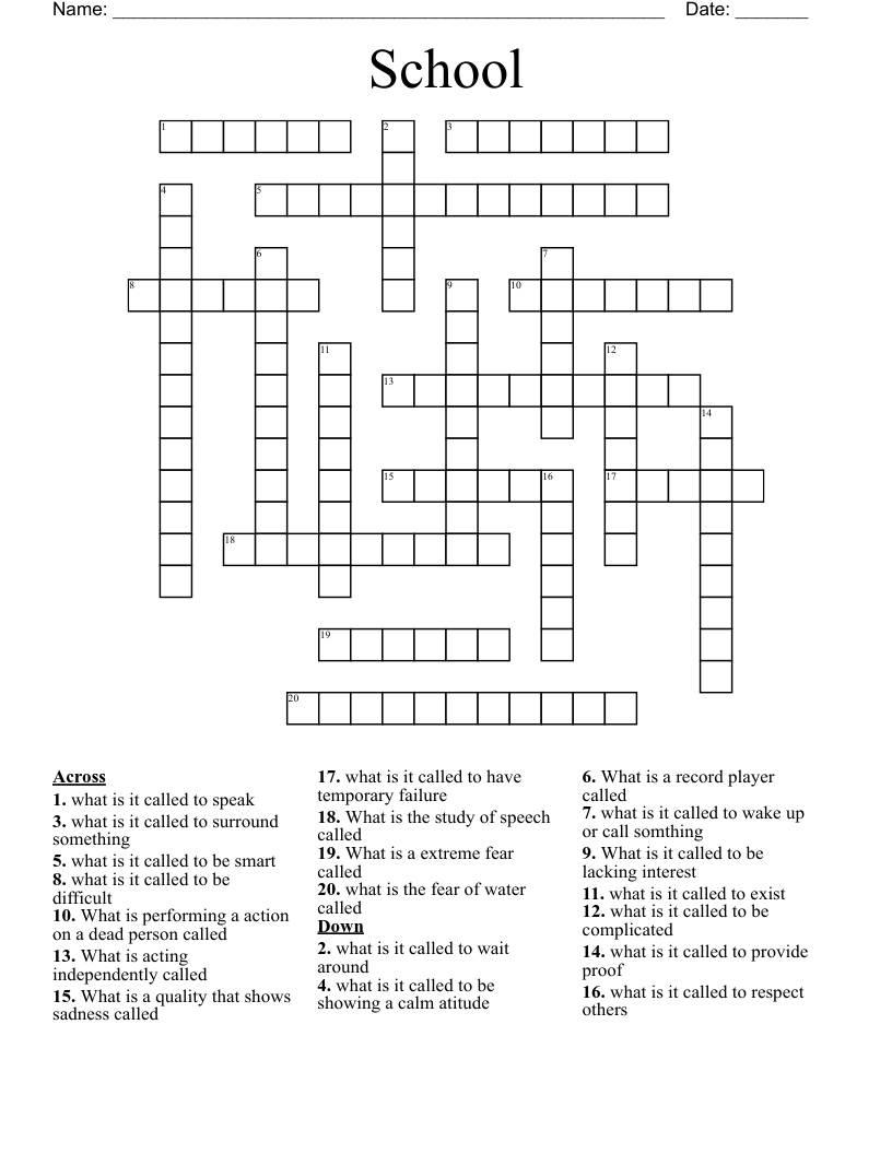 School Crossword