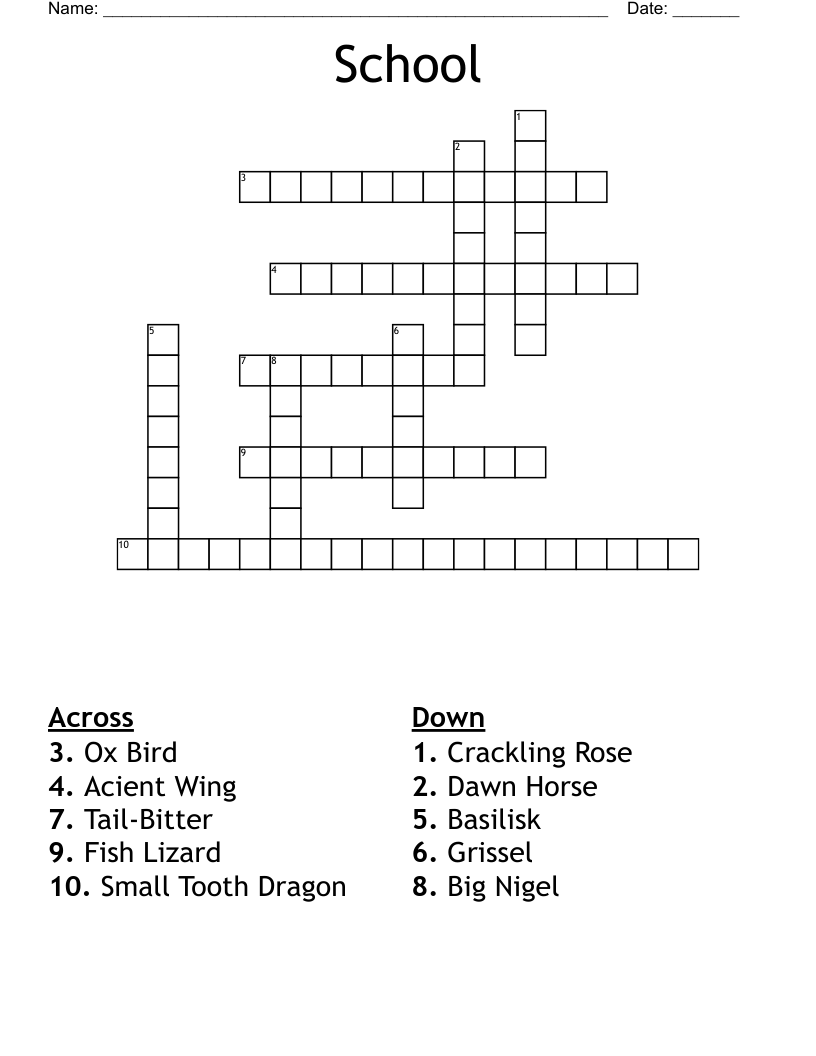 School Crossword