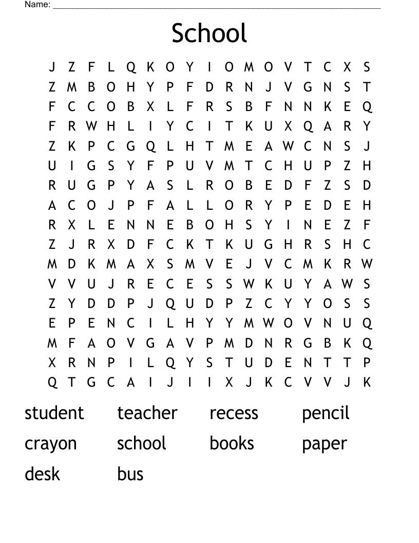 School Word Search