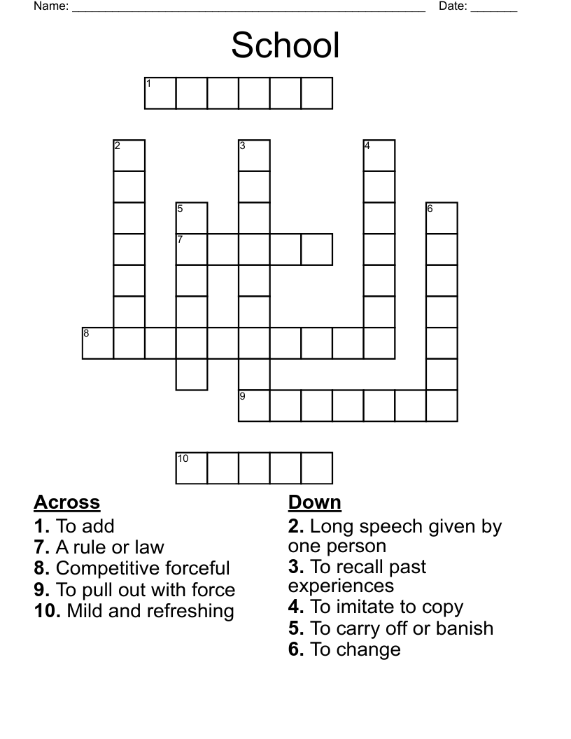 School Crossword