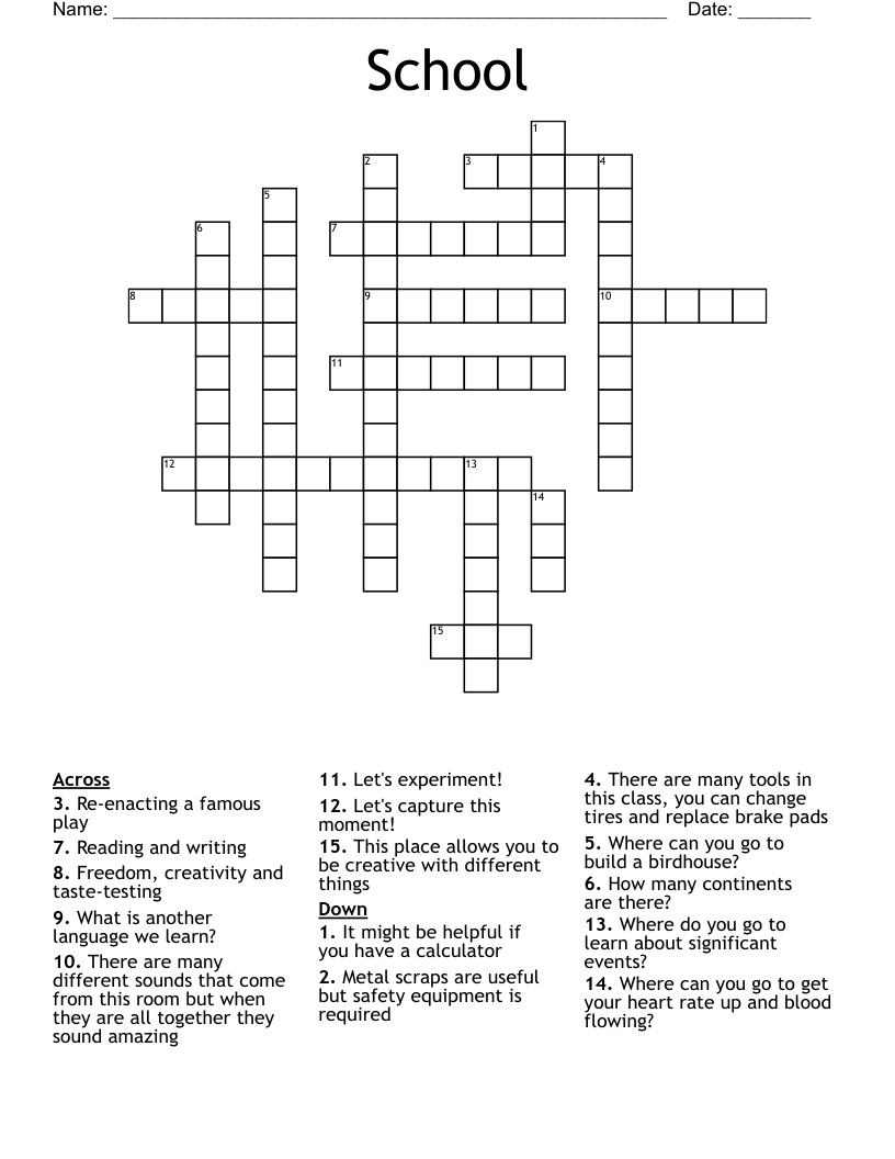 School Crossword
