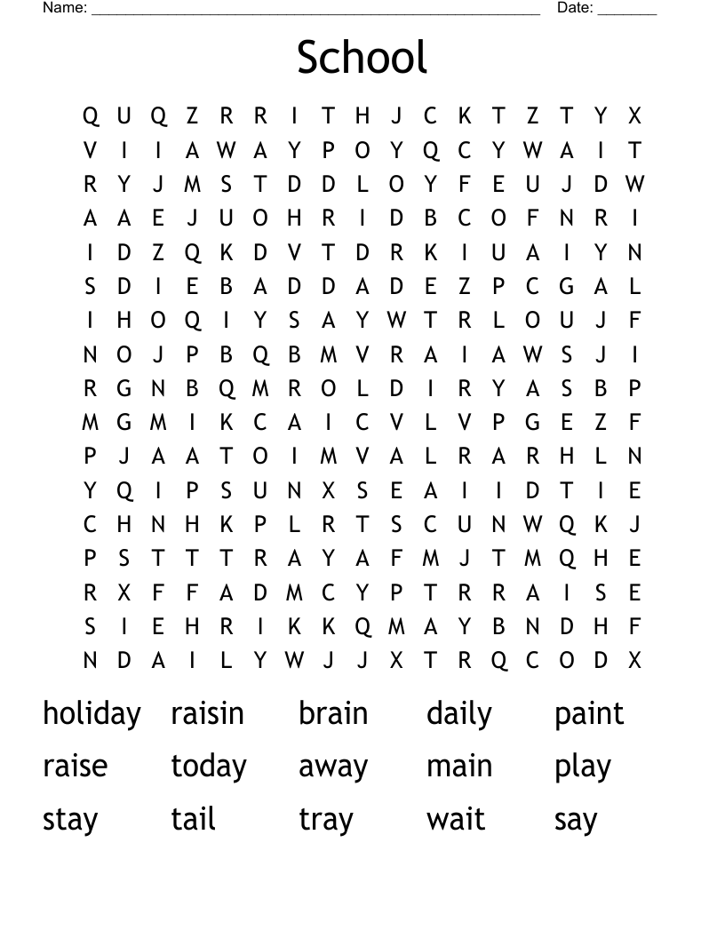 School Word Search