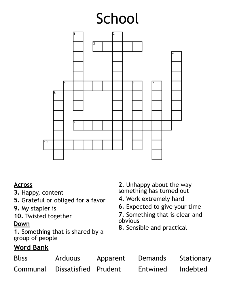 School Crossword