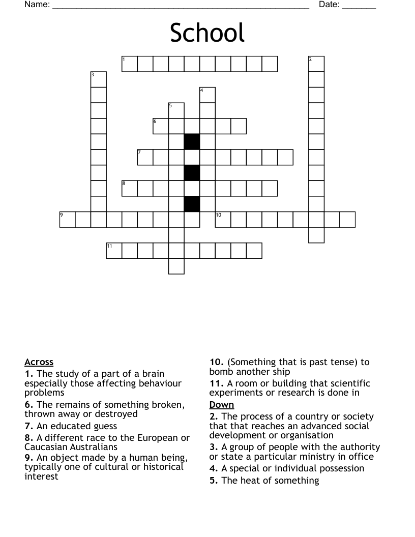 School Crossword