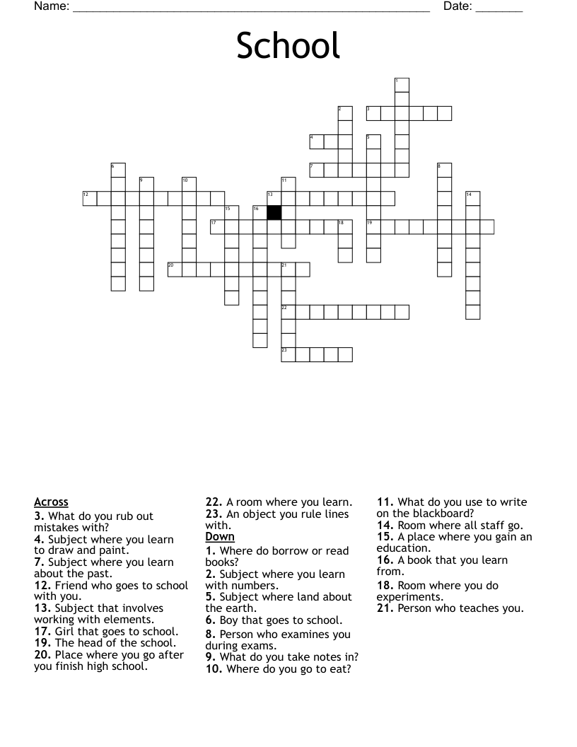 School Crossword