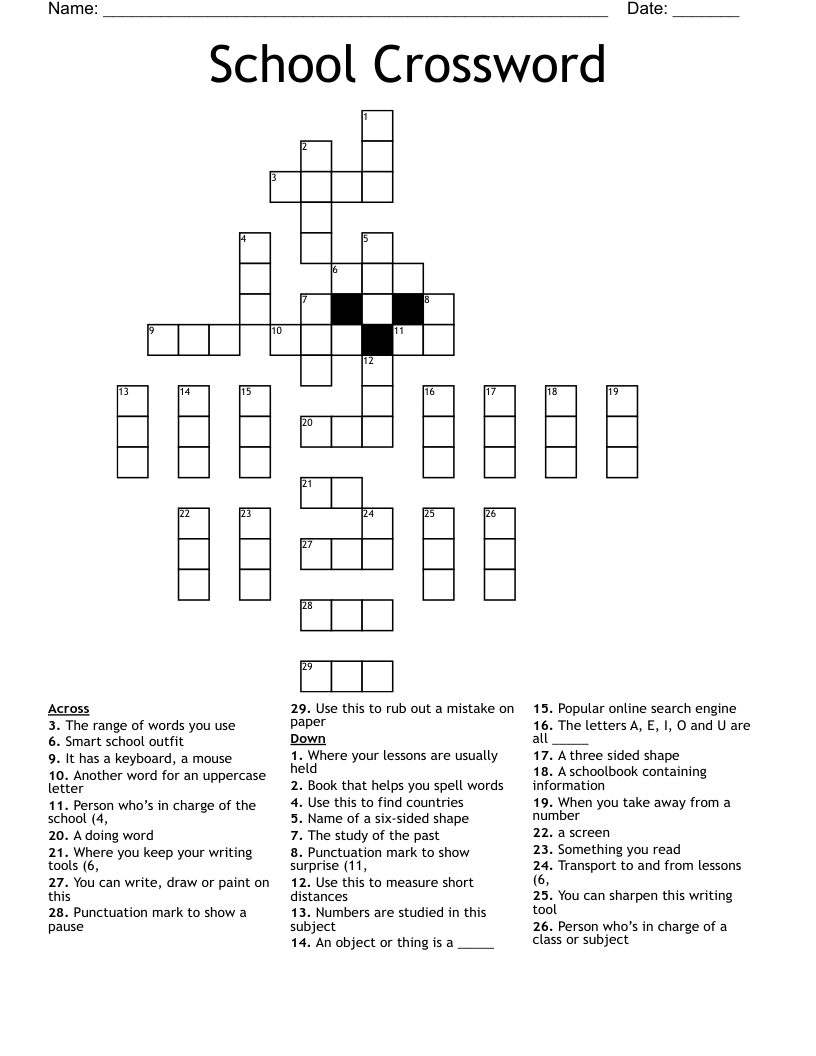 School Crossword