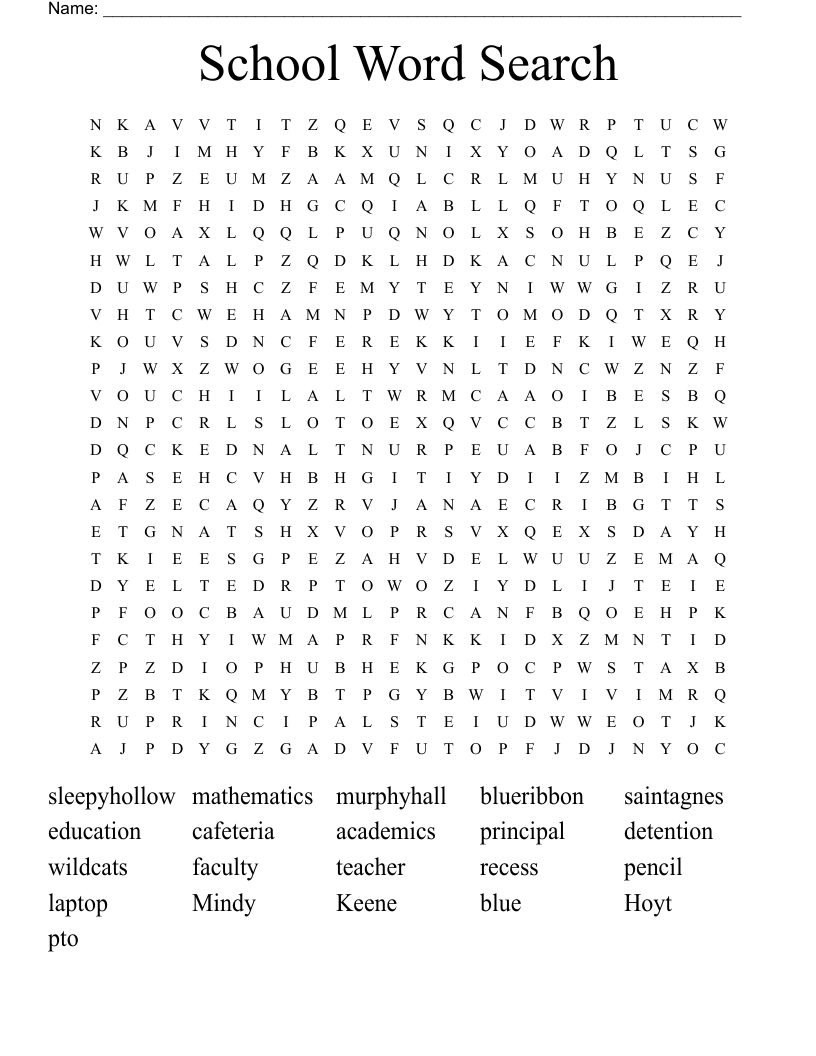 School Word Search