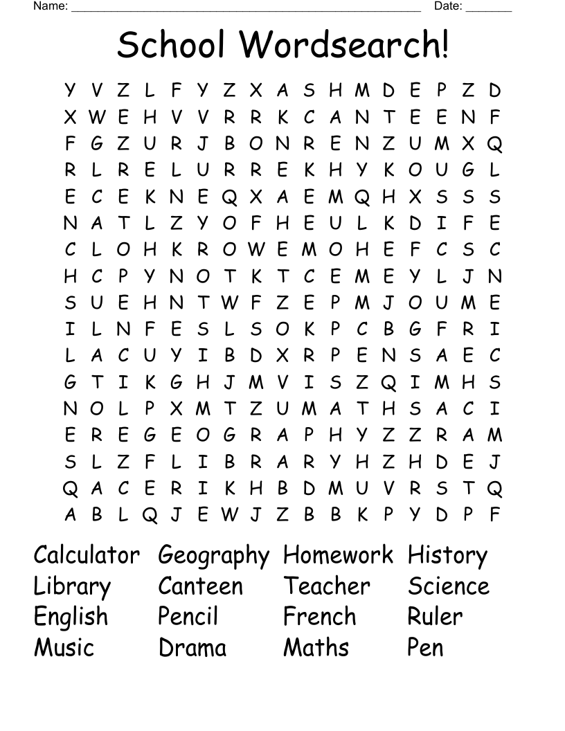 School Wordsearch! 