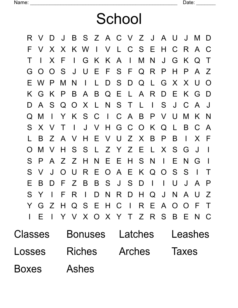 School  Word Search