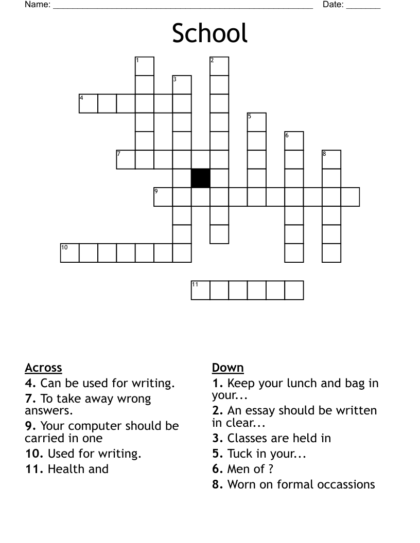 School  Crossword