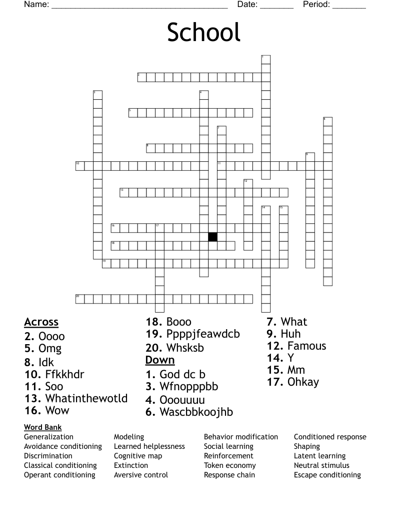 School  Crossword