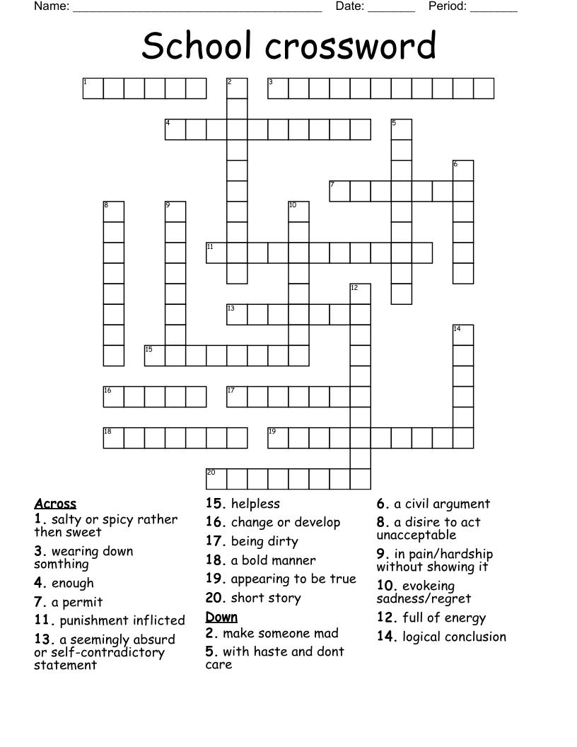 School crossword