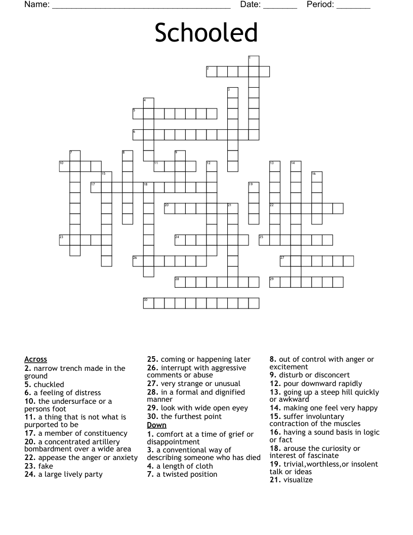Schooled Crossword