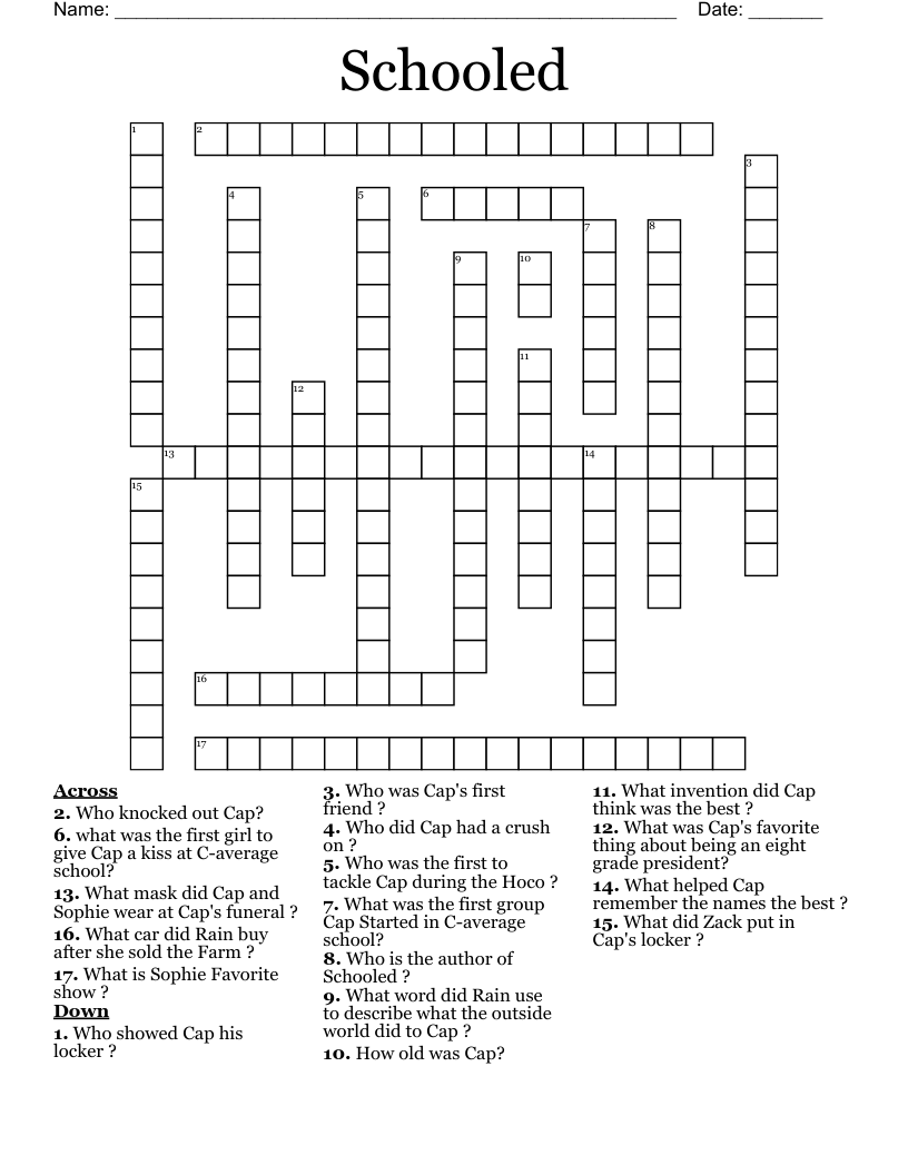 Schooled Crossword