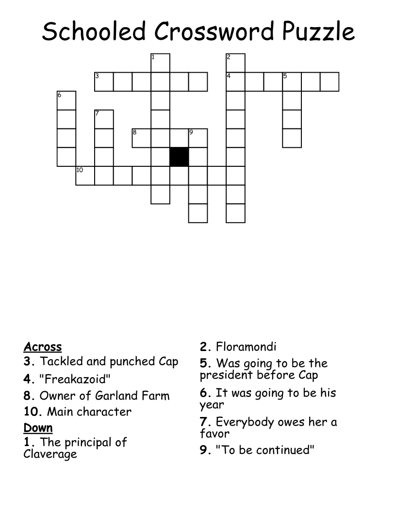 Schooled Crossword Puzzle
