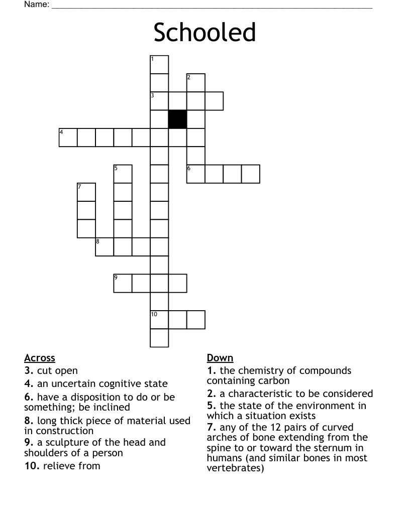 Schooled  Crossword