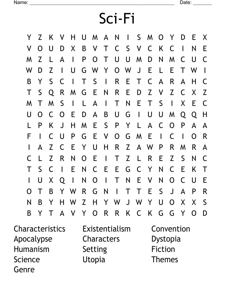 Sci-Fi Word Search