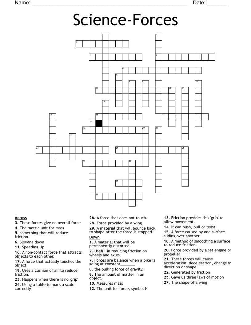 Science-Forces Crossword