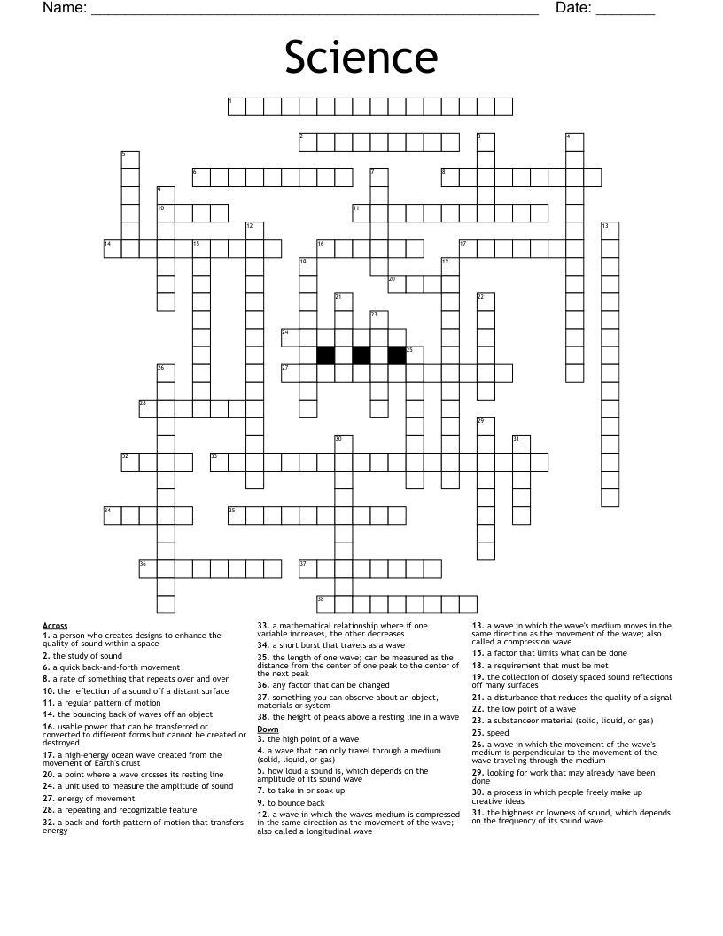 Science Crossword