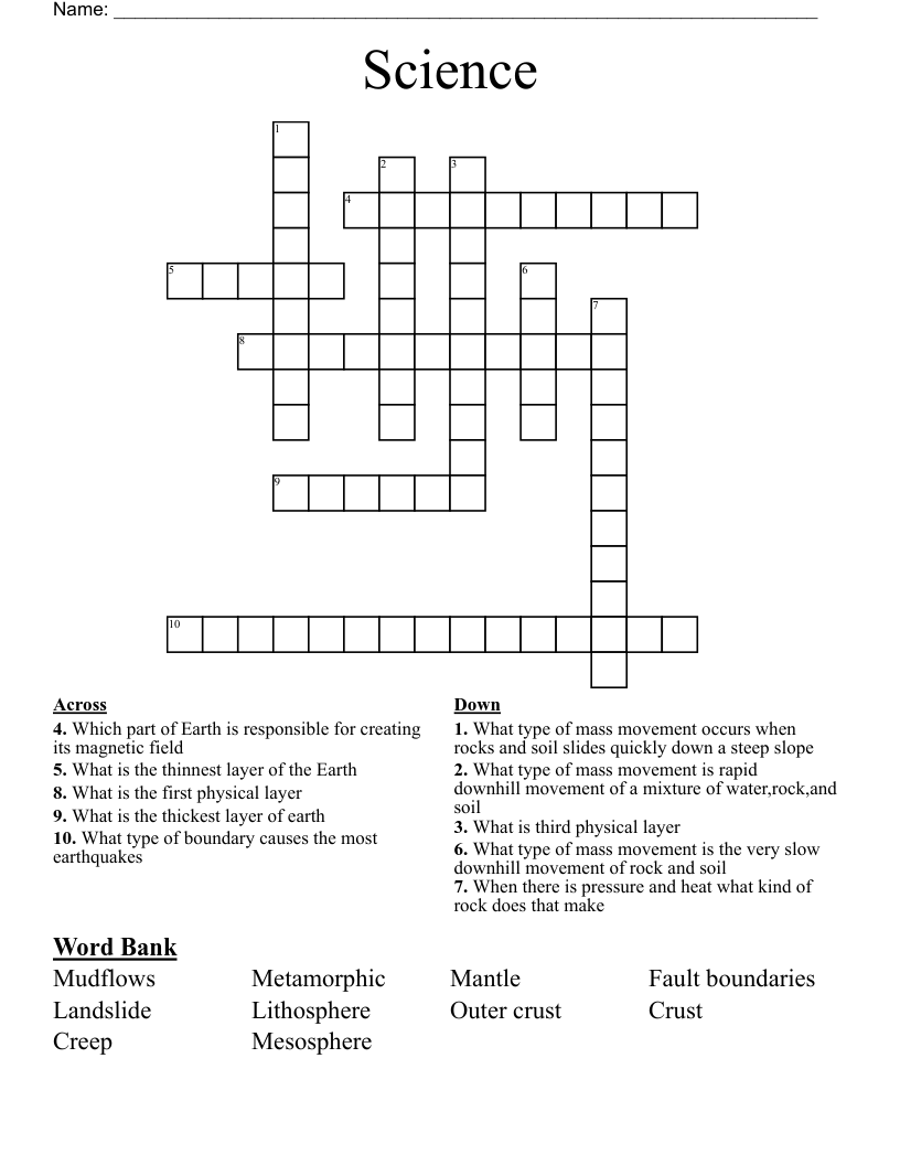 Science Crossword