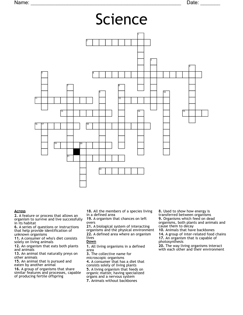 Science Crossword