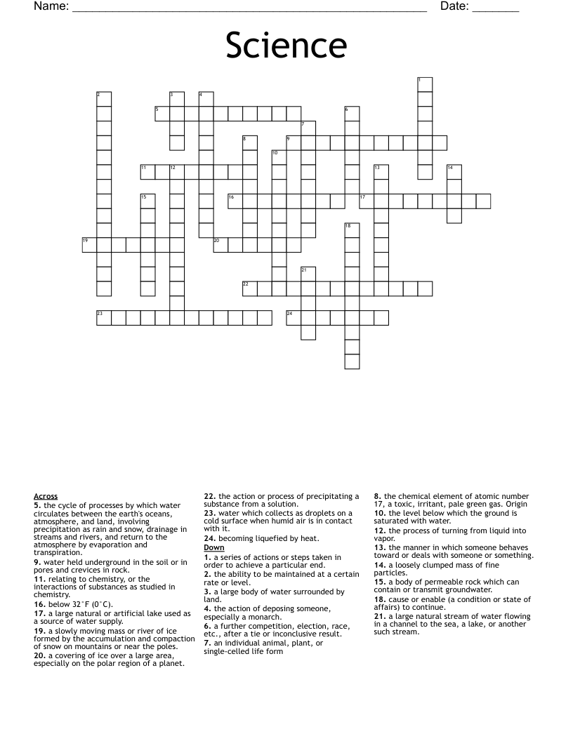 Science Crossword