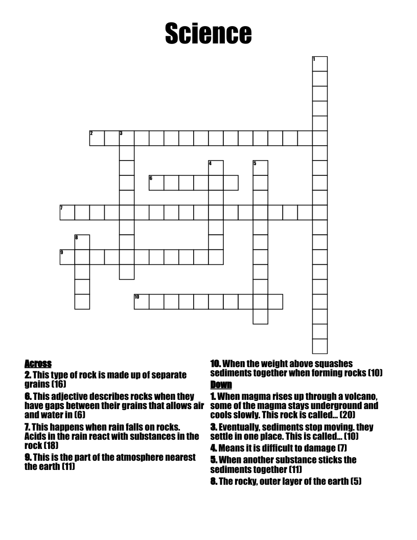 Science Crossword