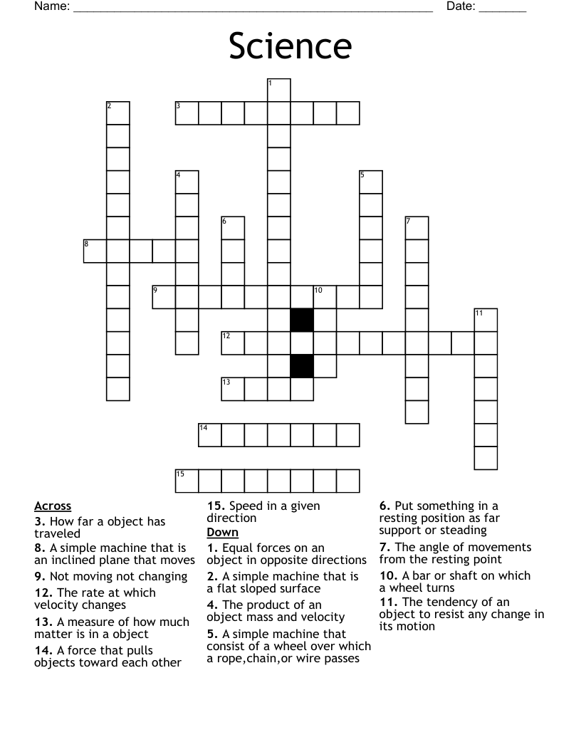 Science Crossword