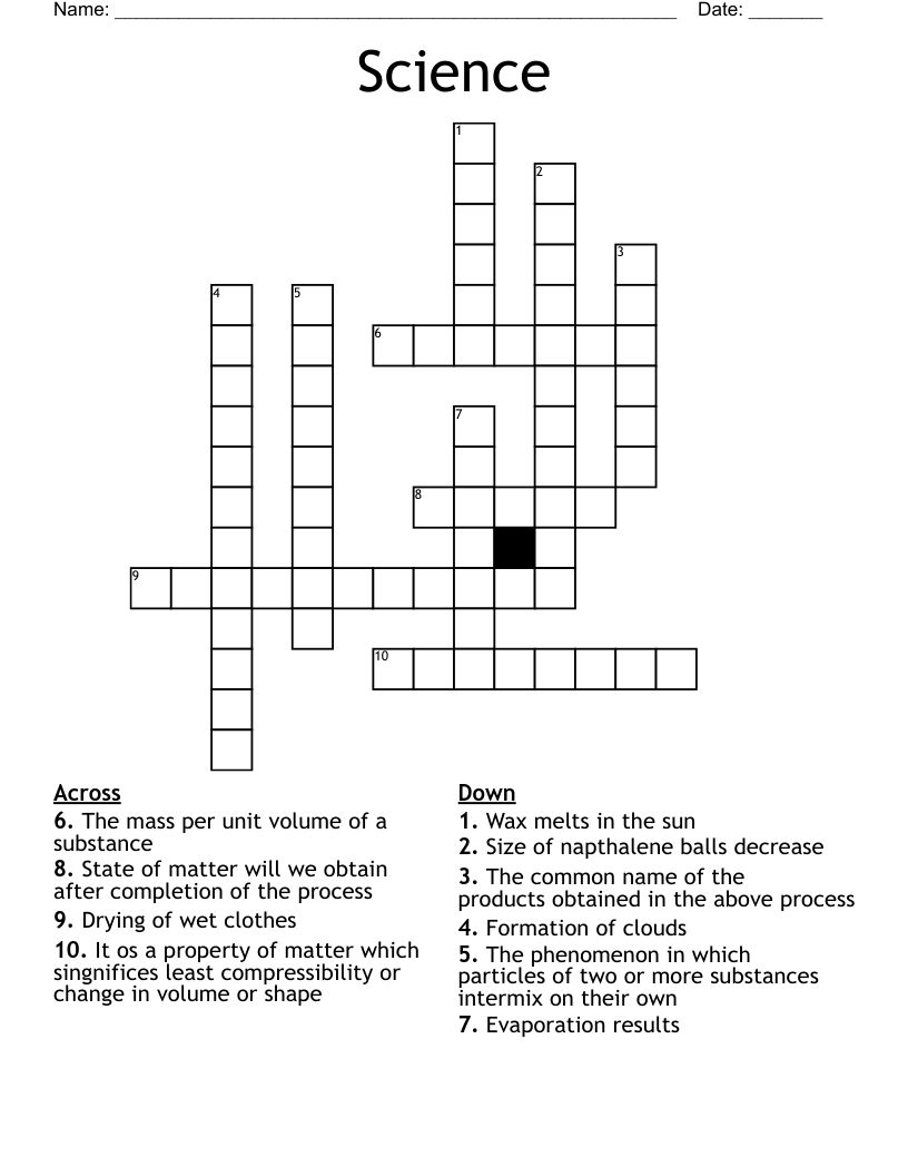 Science Crossword