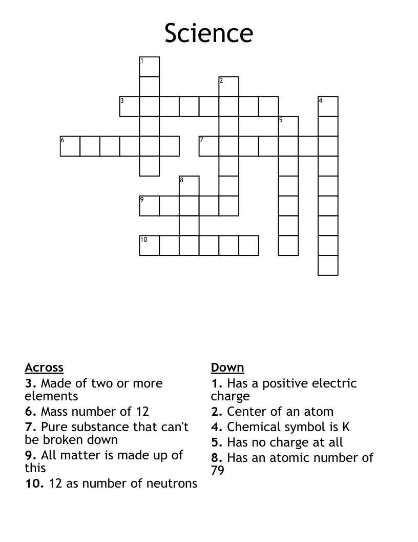 Science Crossword