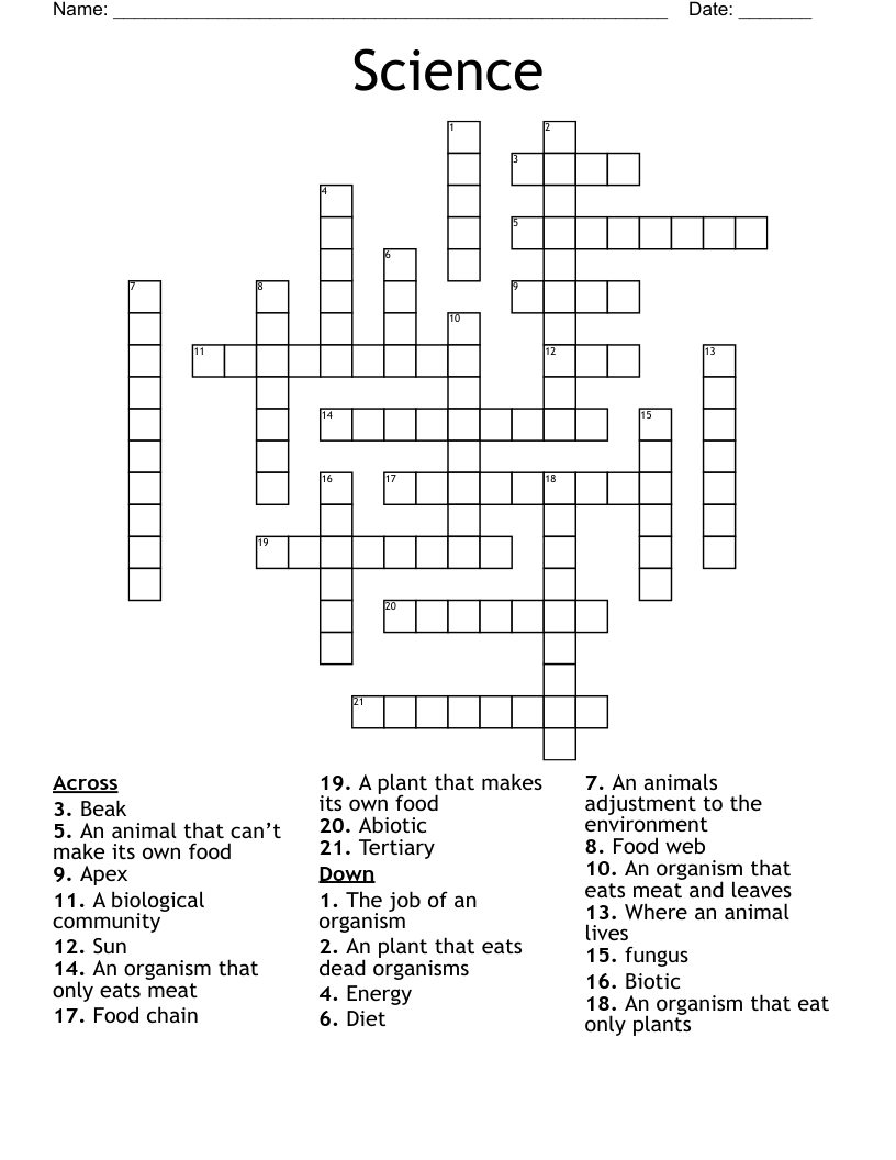 Science Crossword