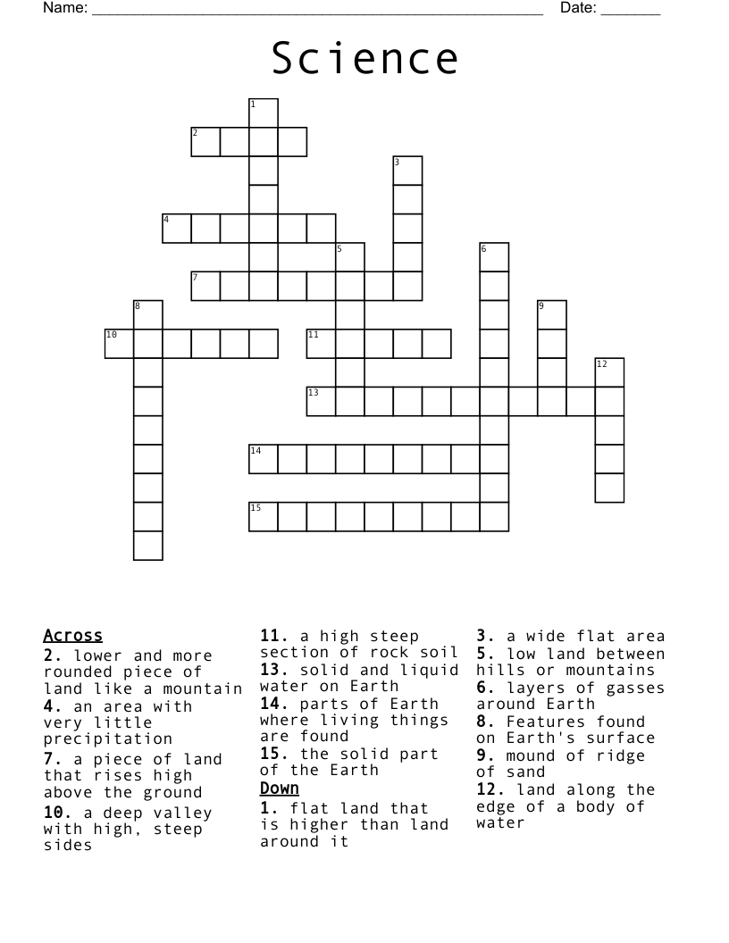 Science Crossword