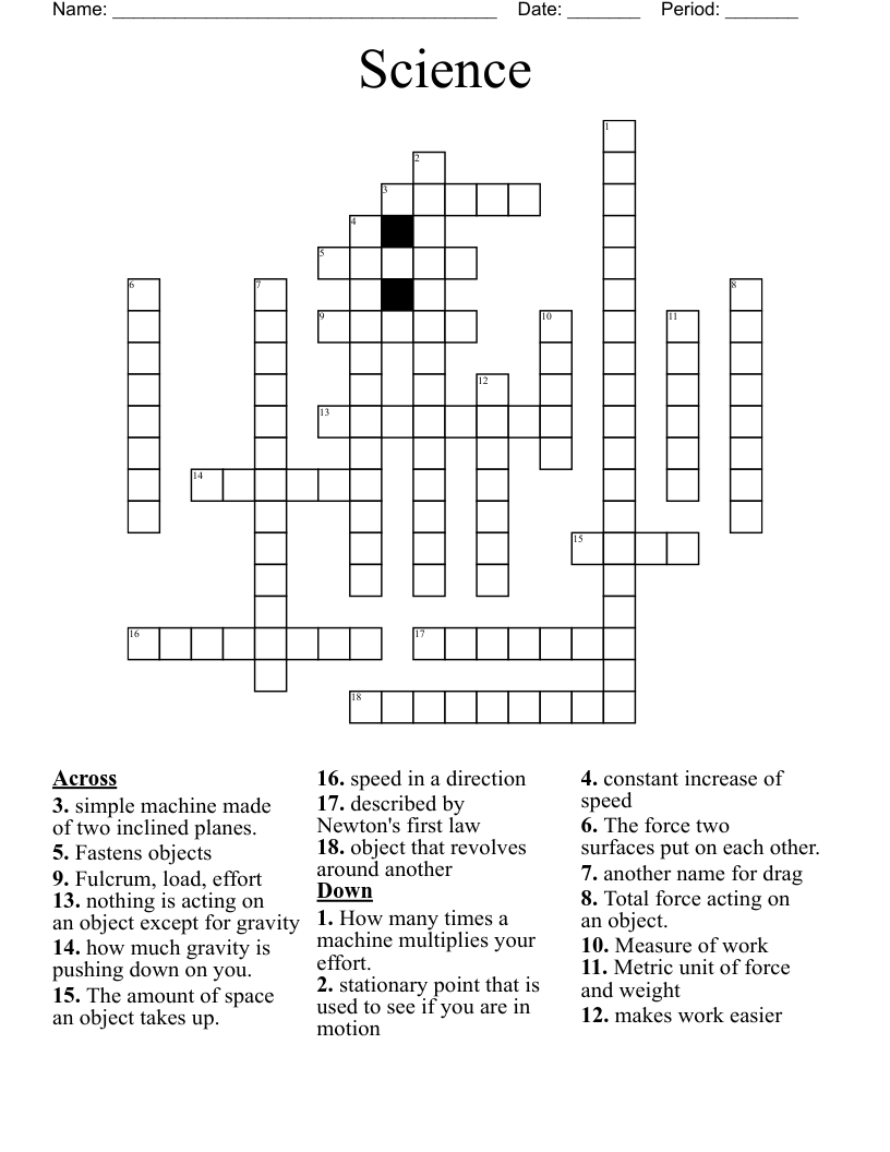 Science Crossword