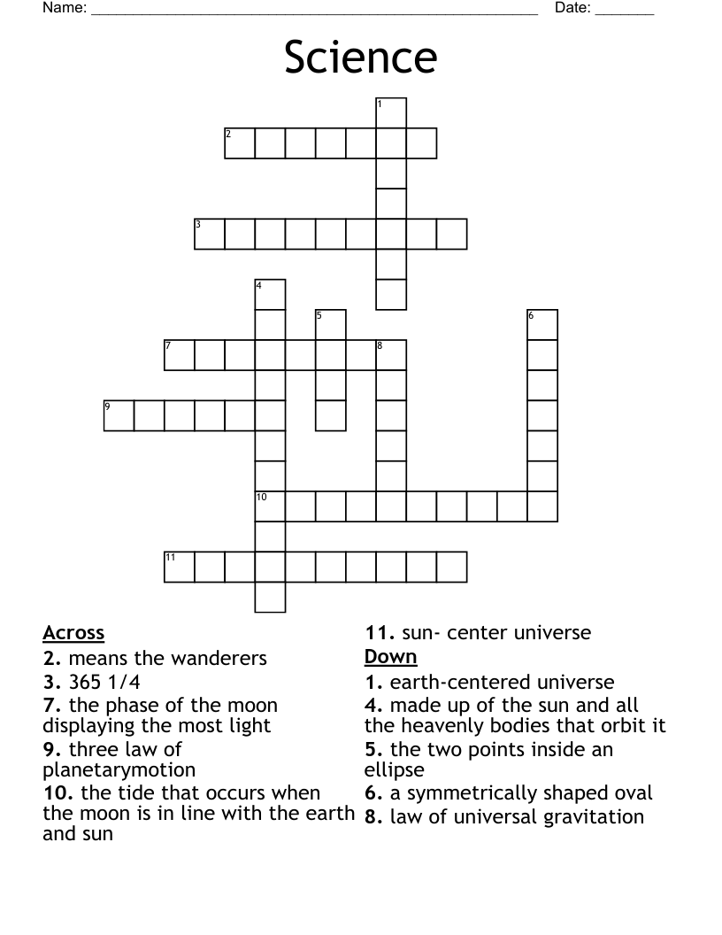 Science Crossword