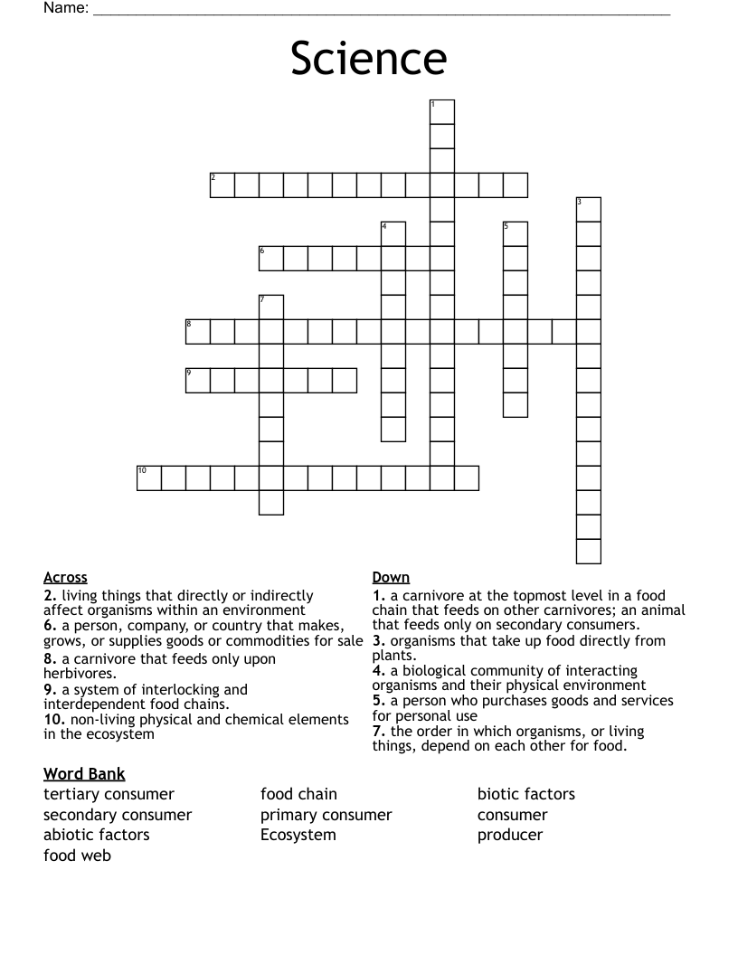 Science Crossword