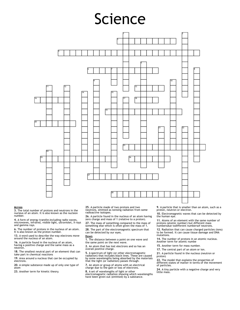 Science Crossword