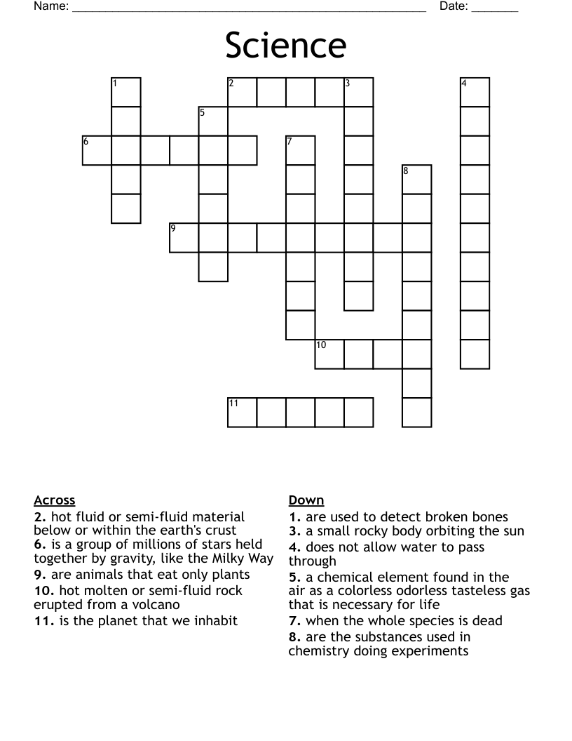 Science Crossword