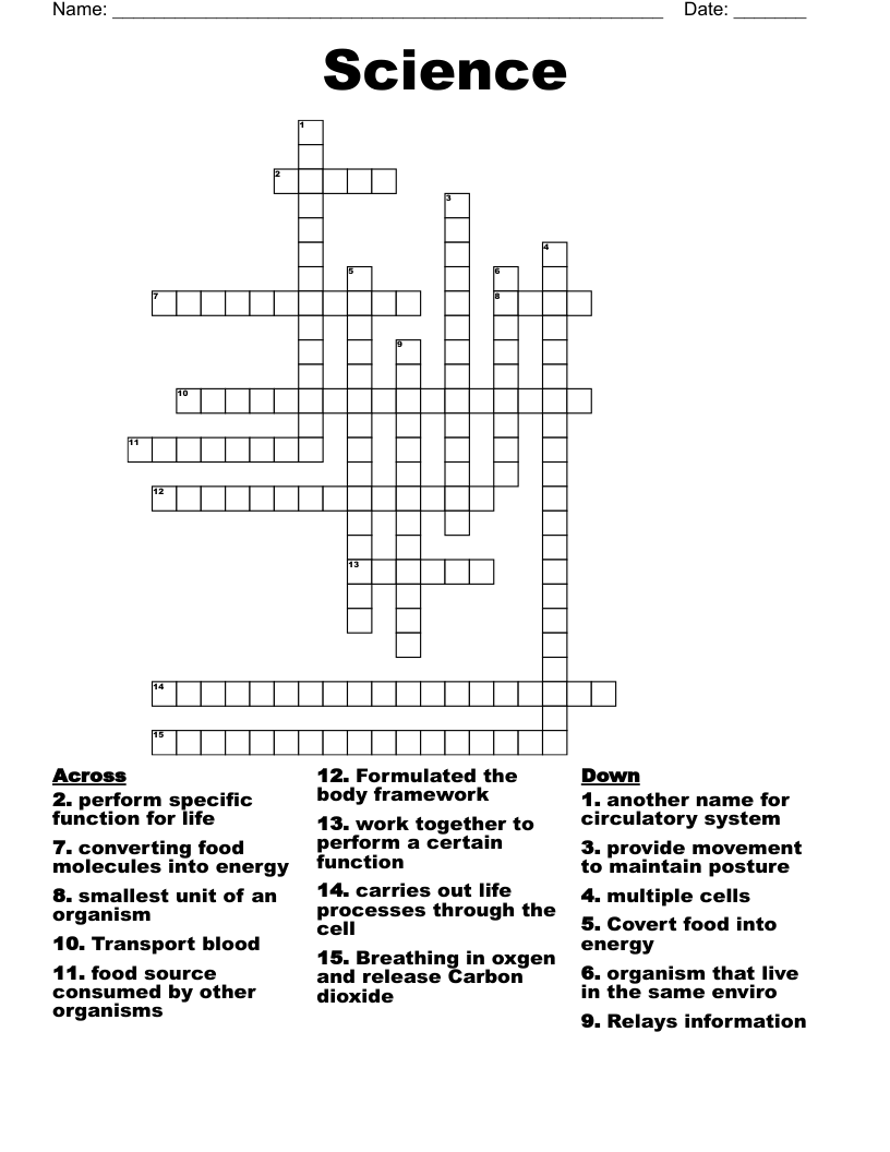 Science Crossword