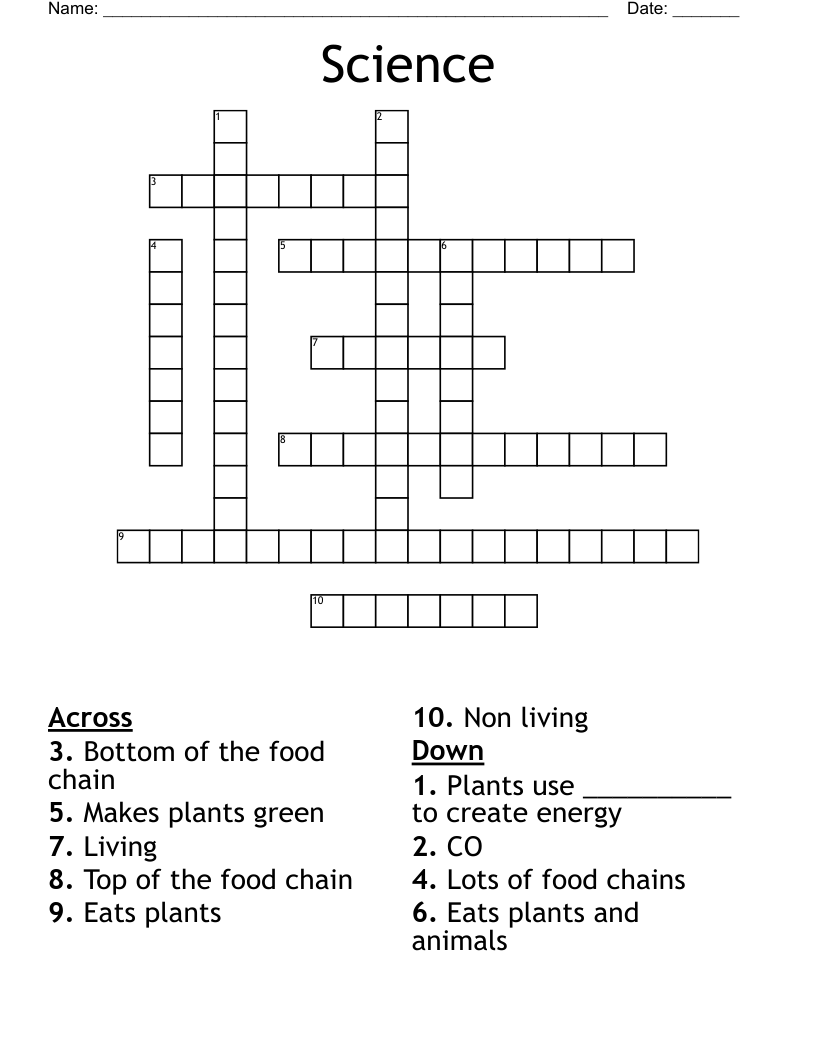 Science Crossword